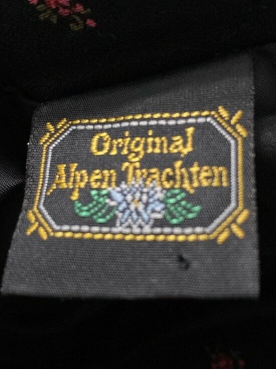 Vintage Original Alpen Trachten Pleated Black Skirt full A-Line Size large 44 - Picture 12 of 12